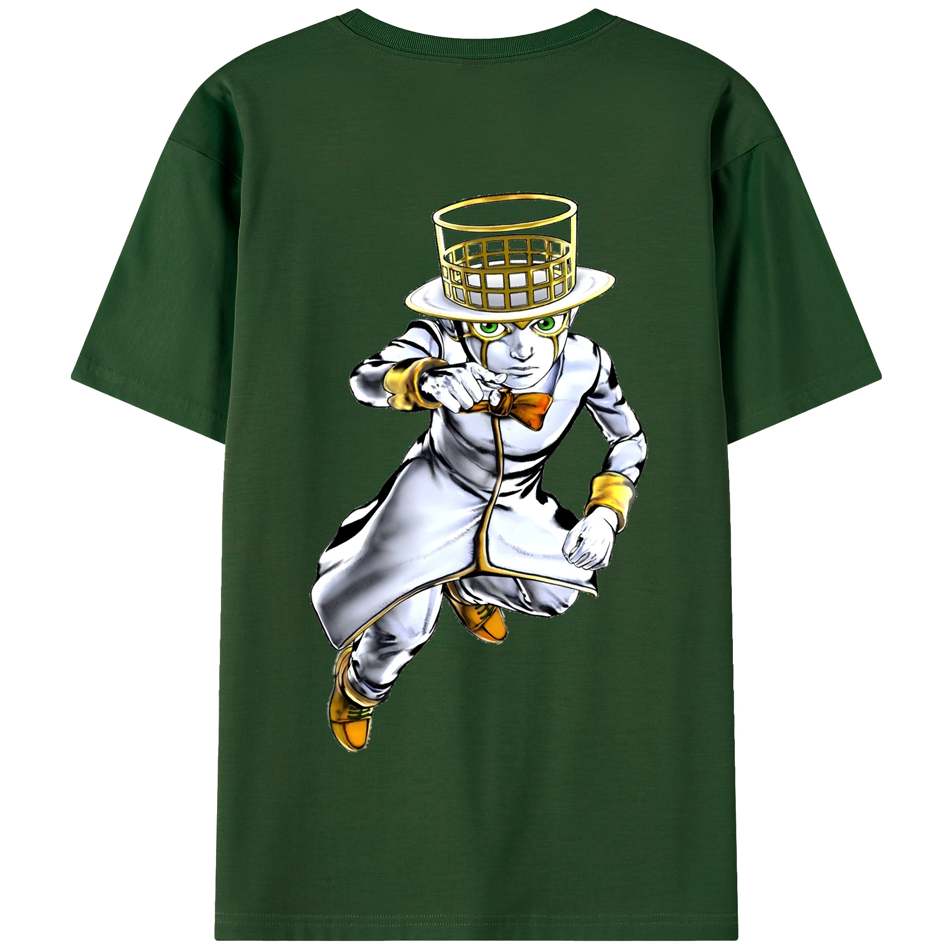 （画像用） ジョジョの奇妙な冒険 岸辺 露伴（きしべ ろはん） JoJo's Bizarre Adventure Rohan Kishibe 綿100％半袖Tシャツ（背面プリント）